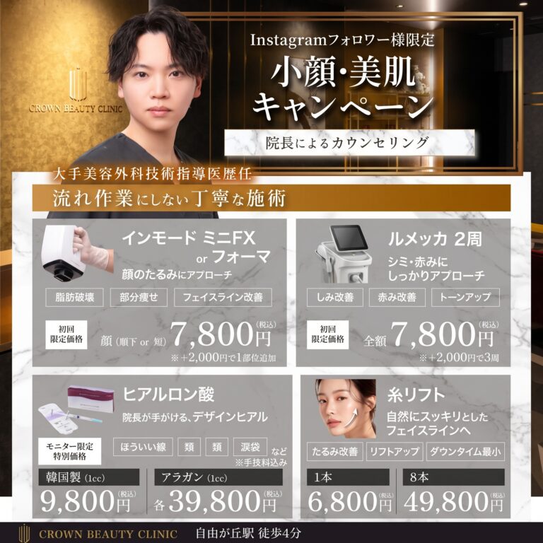 小顔、美肌メニュー